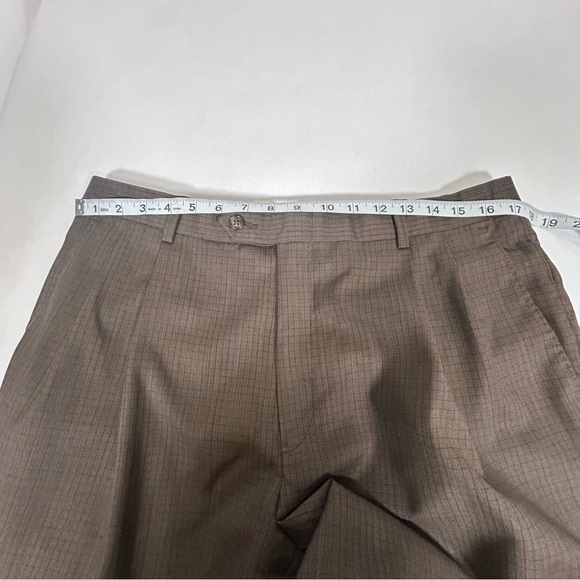 Hart Schaffner Marx Tan Checkered Pattern Dress Pants - Picture 6 of 8
